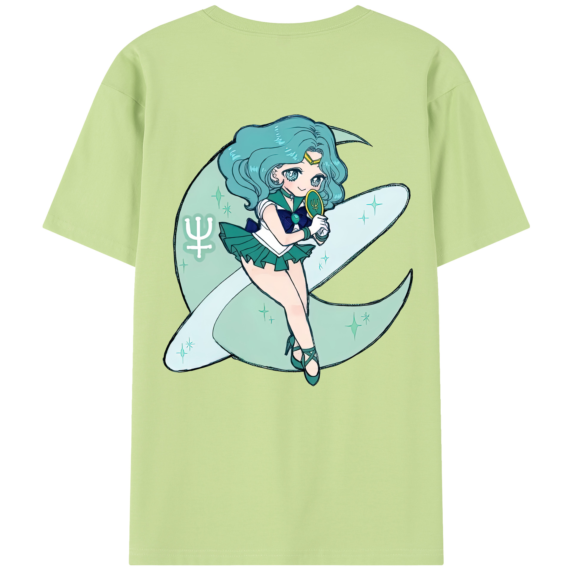 （画像用） 美少女戦士セーラームーン 海王 みちる（かいおう みちる） Sailor Moon Kaiou Michiru 綿100％半袖Tシャツ（背面プリント）